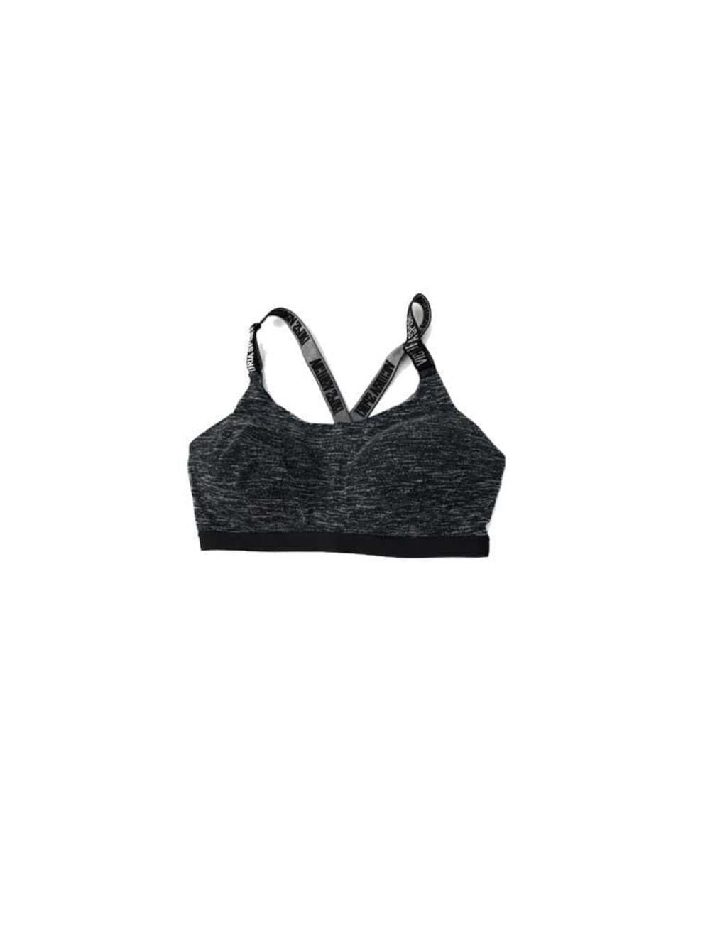 VICTORIA SECRET VSX SPORT SIZE 32C INCREDIBLE LIGHTWEIGHT BLACK GRAY SPORTS BRA